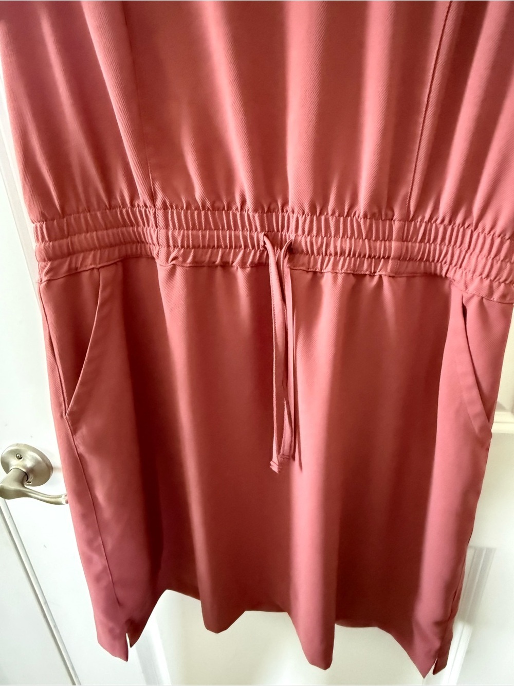 Dusty Rose Drawstring Waist Mini Dress - Picture 4 of 13